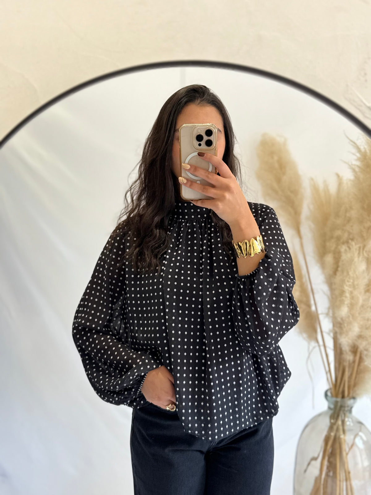 Blouse à pois noir - Opia