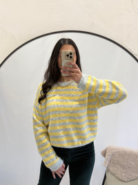 Pull rayure jaune - Claude