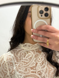 Blouse broderie beige - Paul