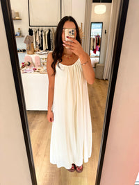 Robe long écru-rose