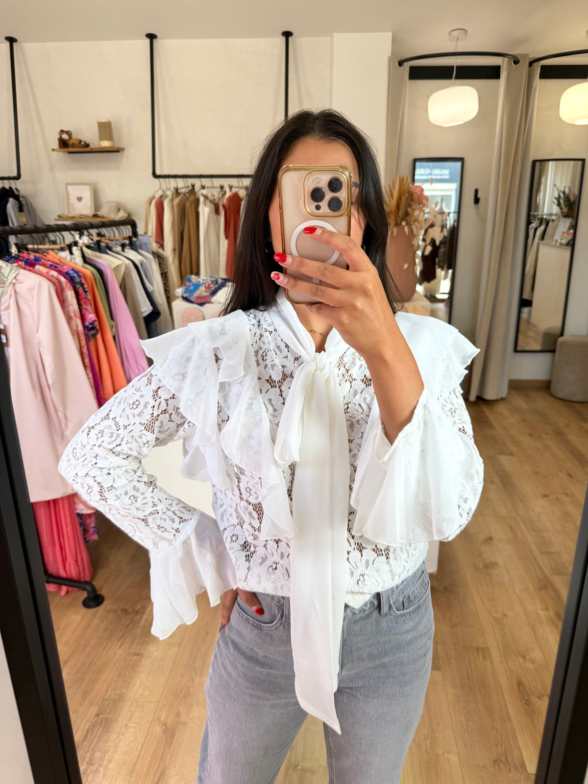 Blouse dentelle blanc - Agatha