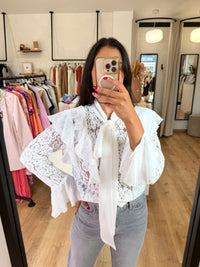 Blouse dentelle blanc - Agatha