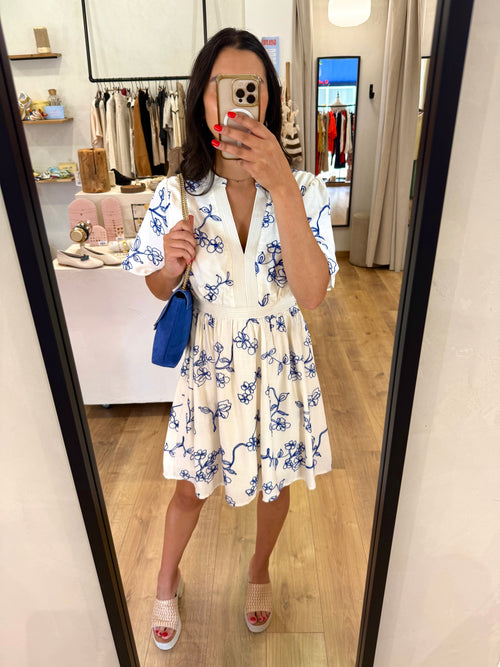 Robe motifs blanc - Ninon