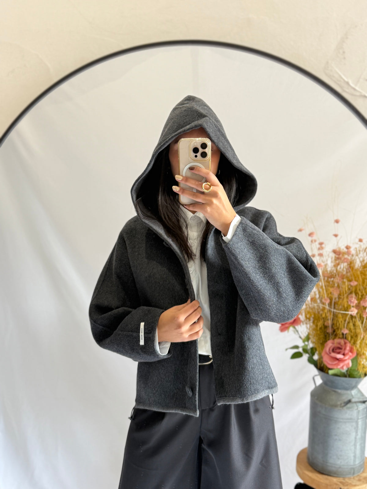 Manteau laine gris - Flora