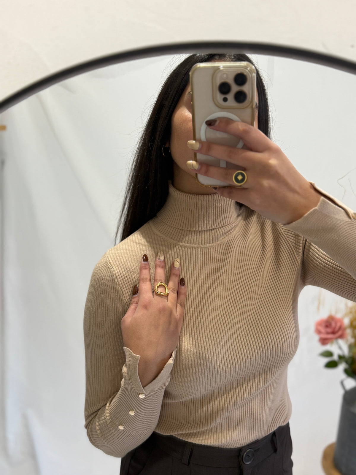 Haut col roulé beige  - Ulio