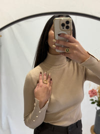 Haut col roulé beige  - Ulio