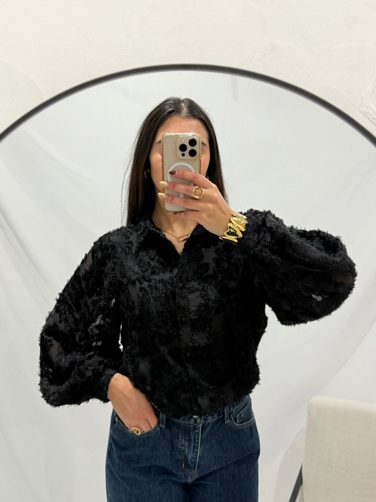 Blouse plumetis noir - Lily