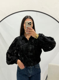 Blouse plumetis noir - Lily