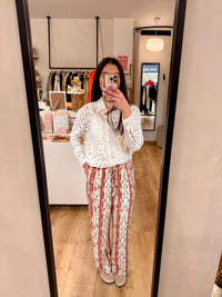 Blouse broderie beige - Alma