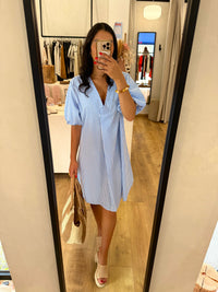 Robe bleu ciel - rayure