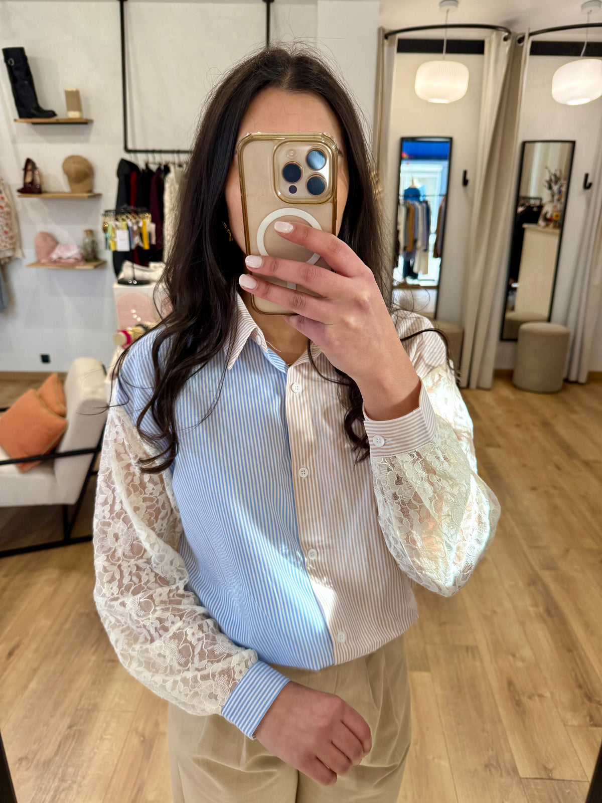 Blouse bi color - Dentelle