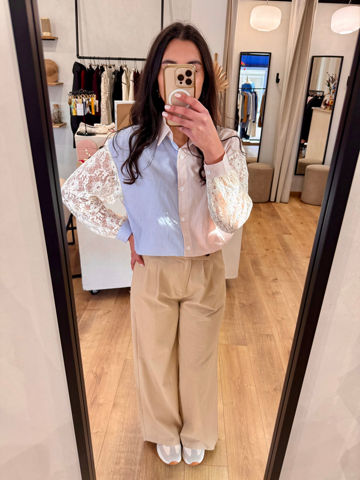 Blouse bi color - Dentelle