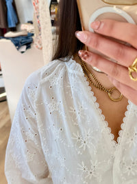 Blouse blanc broderie - Augusta