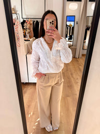 Blouse blanc broderie - Augusta