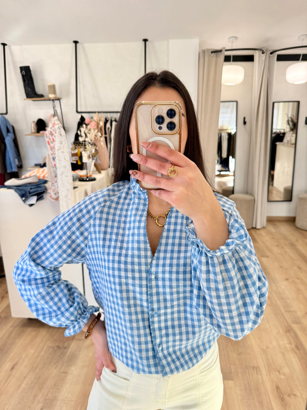 Blouse bleu - Vichy
