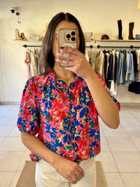 Blouse bleu motifs- Hugo