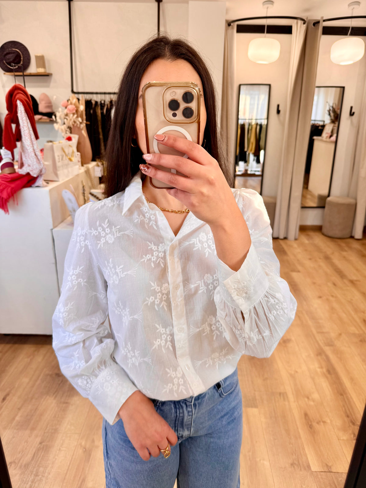 Blouse broderie blanc - Iris