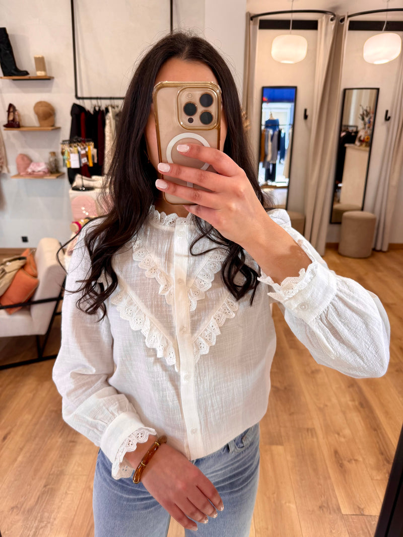 Blouse broderie blanc - Livia