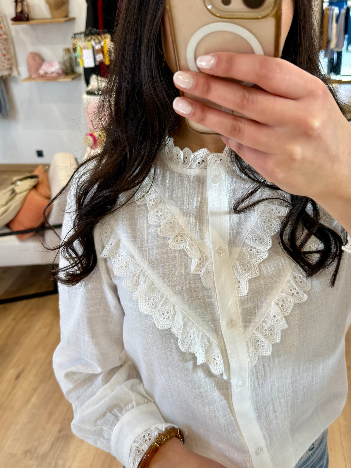 Blouse broderie blanc - Livia