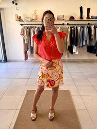Blouse broderie corail-Elah