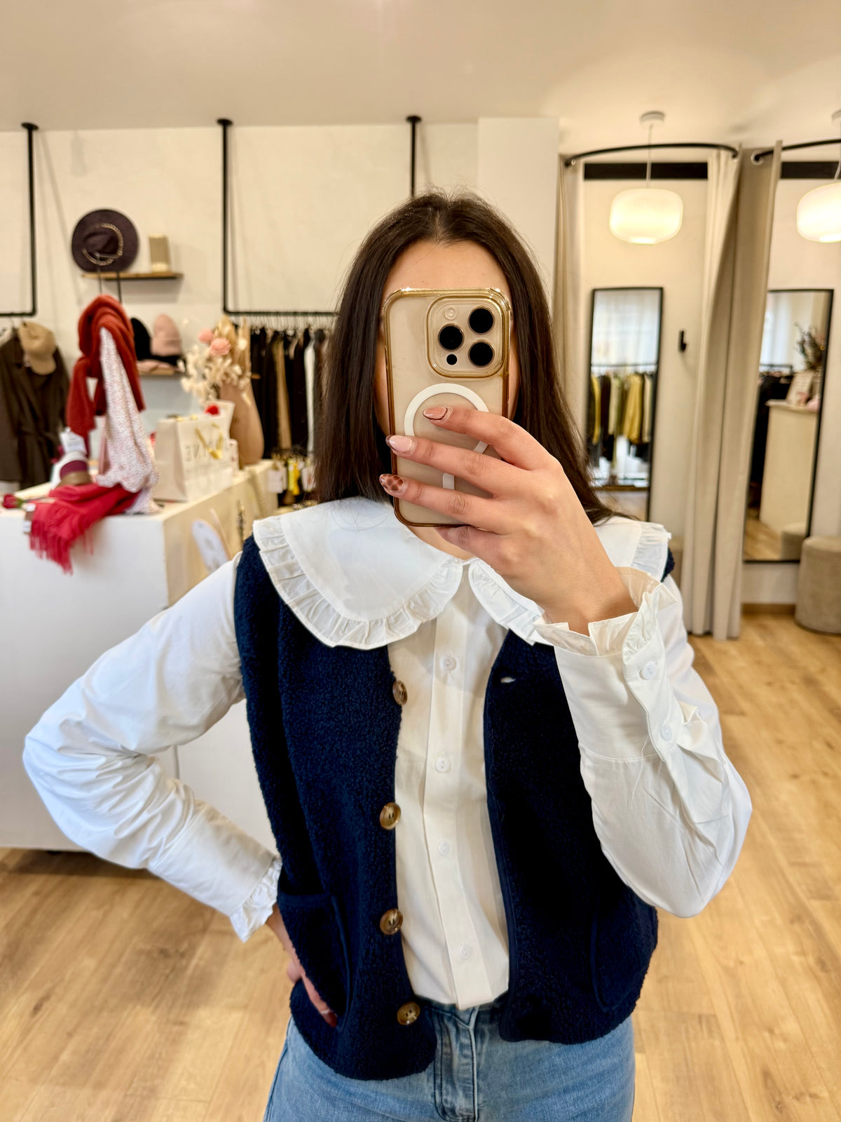 Blouse col blanc - Leon