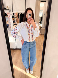 Blouse écru motifs - Tina