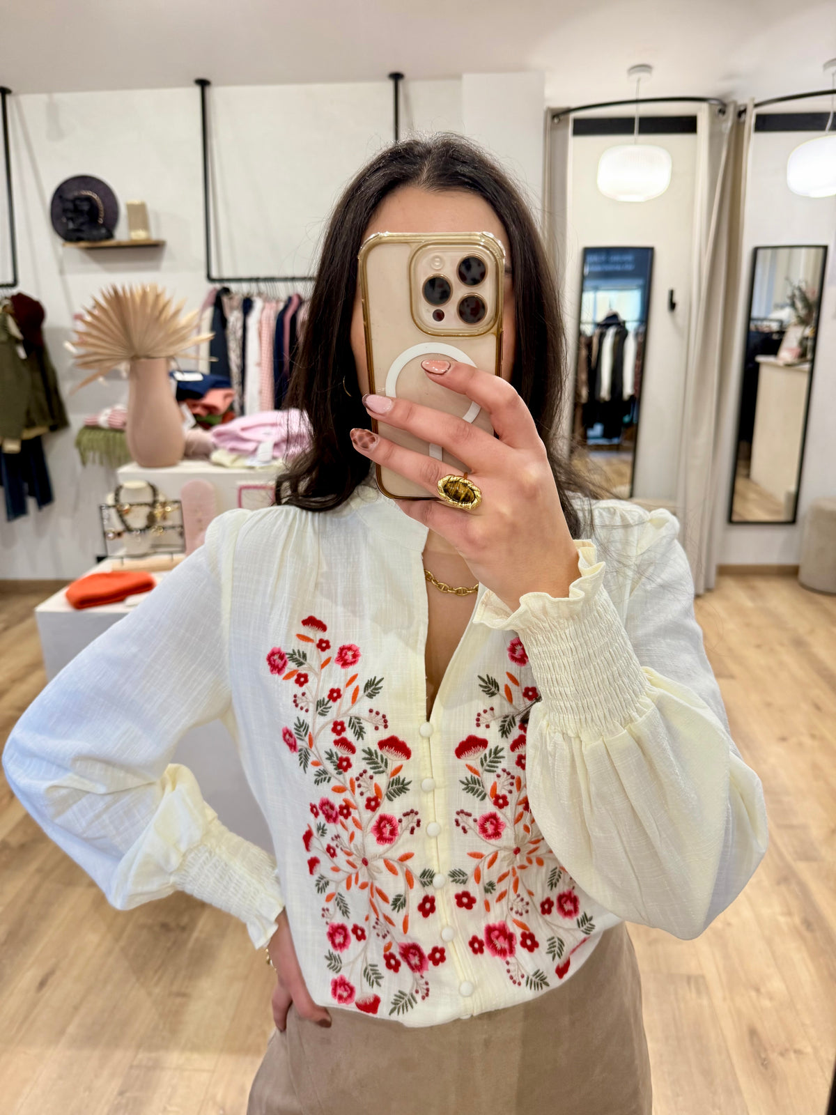 Blouse fleurie écru - Nael