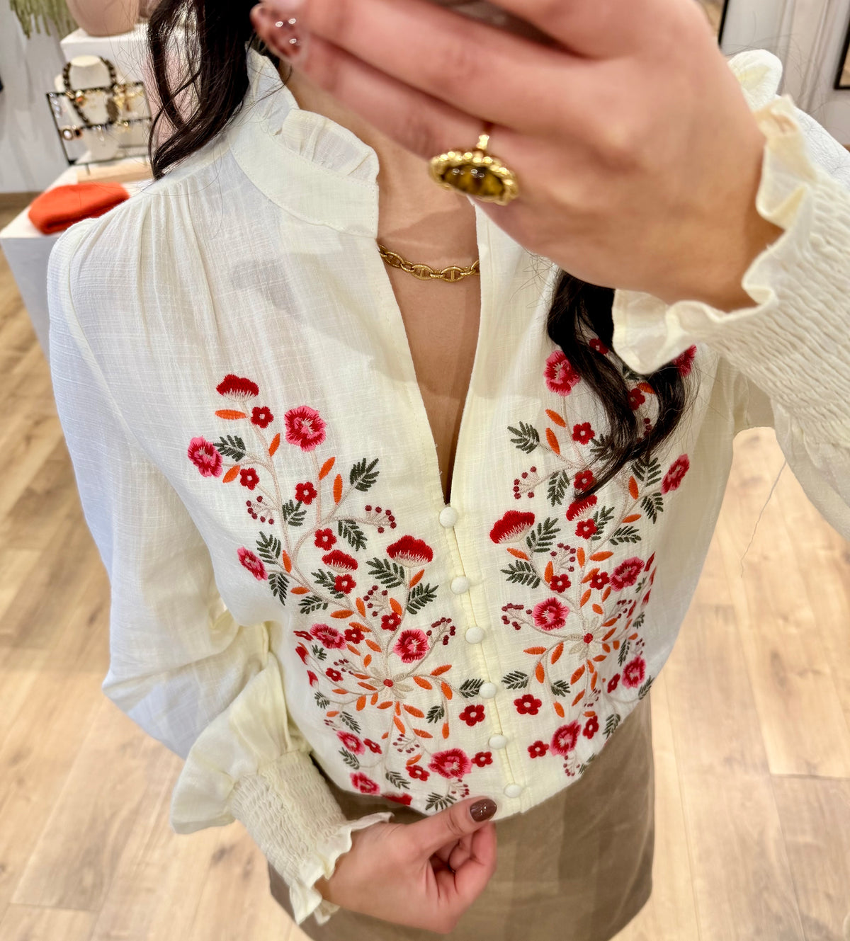 Blouse fleurie écru - Nael