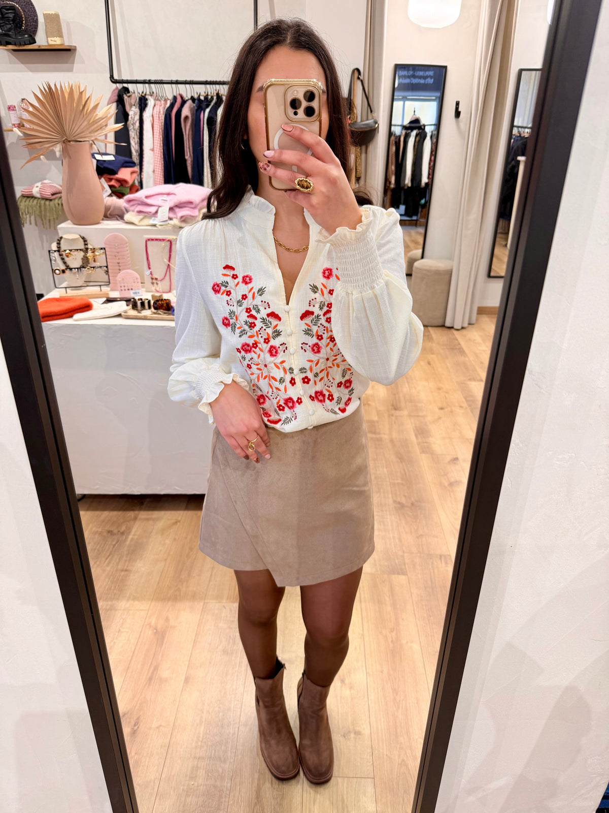 Blouse fleurie écru - Nael