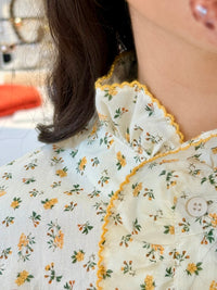 Blouse fleurie jaune - Patik