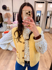 Blouse fleurie jaune - Patik