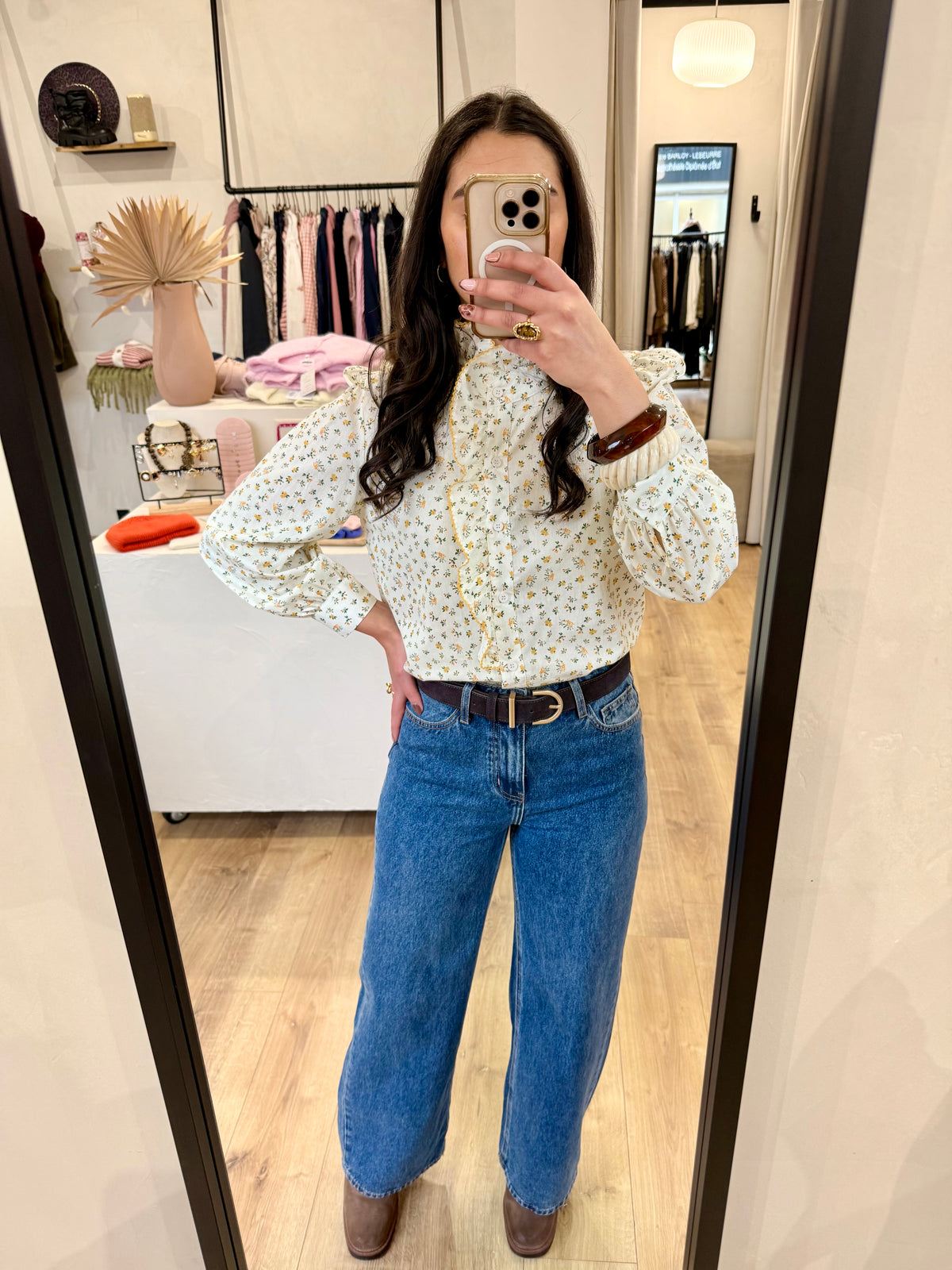 Blouse fleurie jaune - Patik