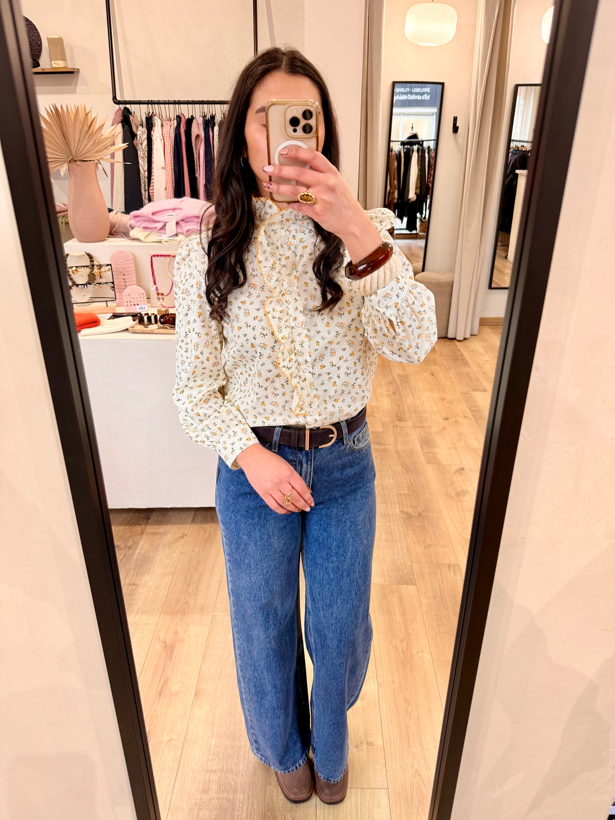 Blouse fleurie jaune - Patik