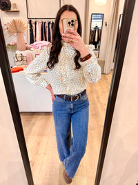 Blouse fleurie jaune - Patik