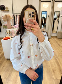 Blouse fleurs écru - Olista