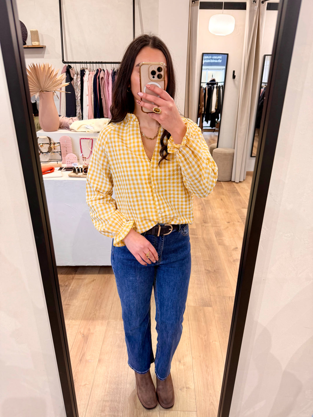 Blouse jaune - Vichy