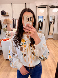 Blouse motif beige - Onia