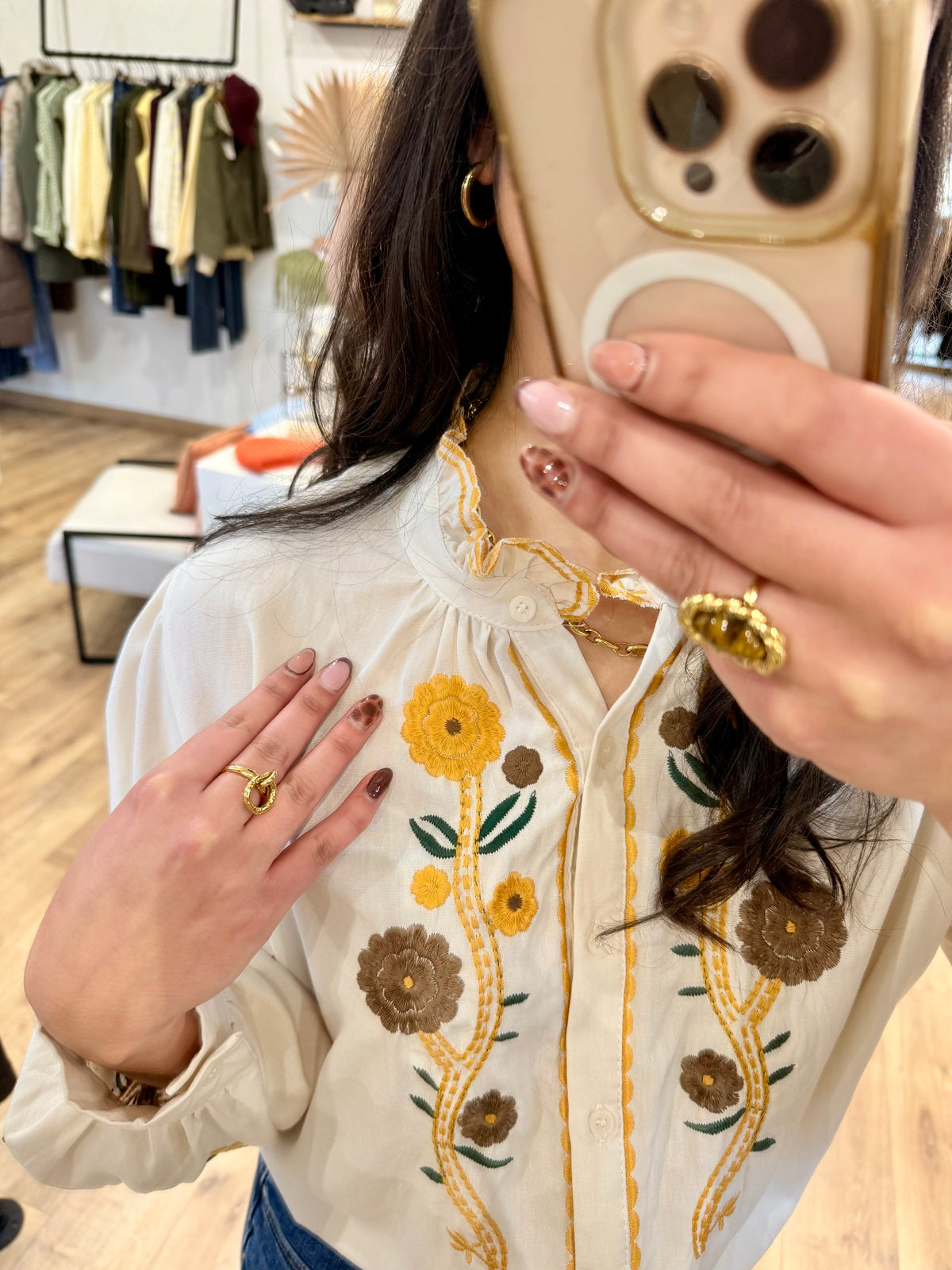 Blouse motif beige - Onia