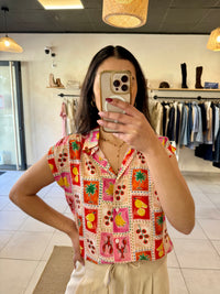 Blouse motifs rouge-Ambre