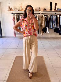 Blouse motifs rouge-Ambre