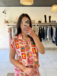 Blouse motifs rouge-Ambre