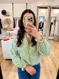 Blouse olive - Vichy