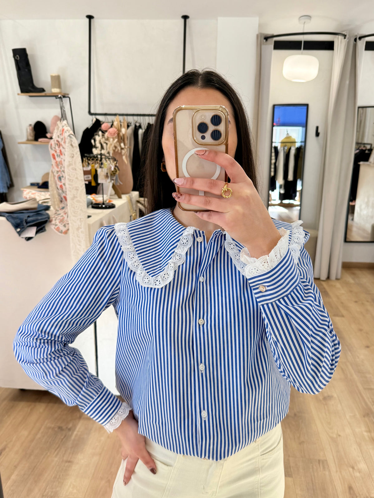 Blouse rayure bleu - Ingrid