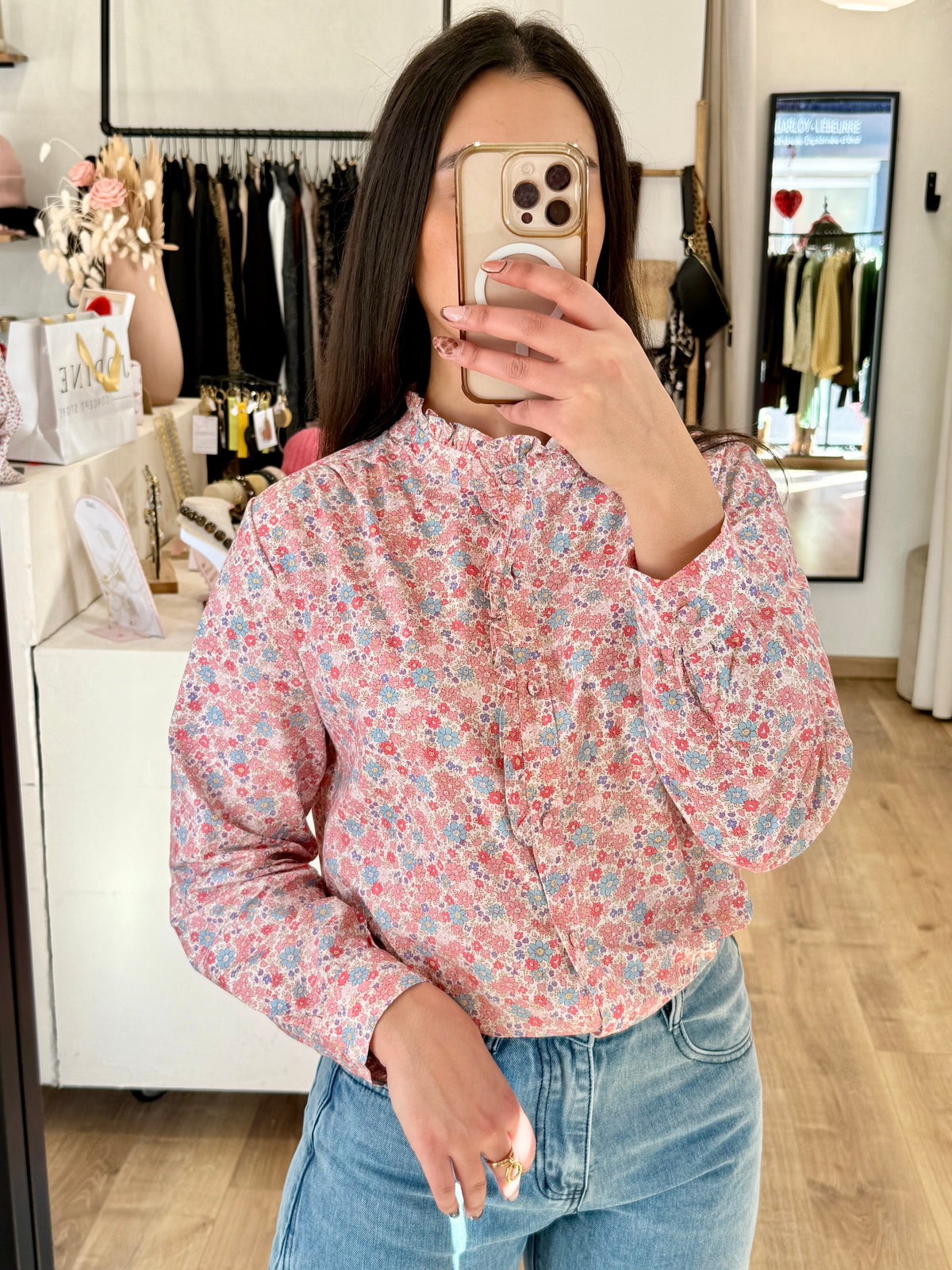 Blouse rose - Fleurie