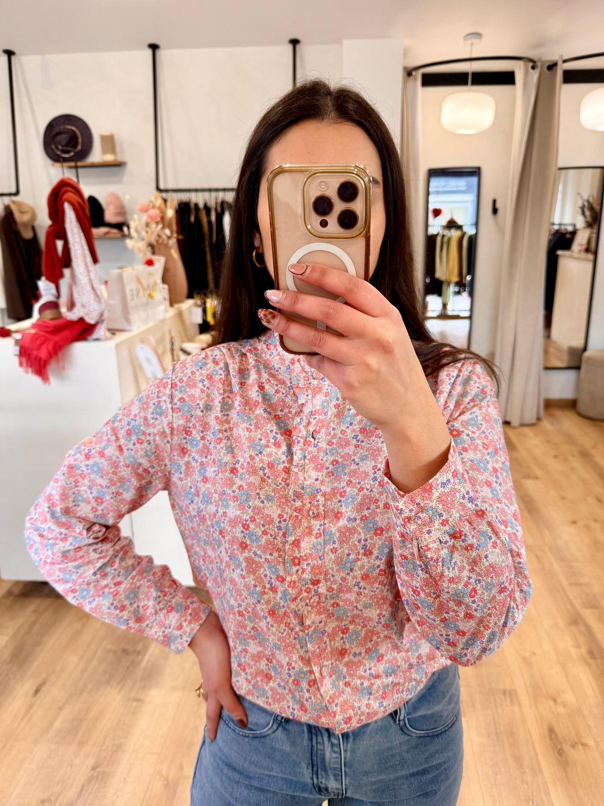 Blouse rose - Fleurie