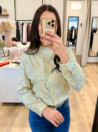 Blouse verte - Fleurie