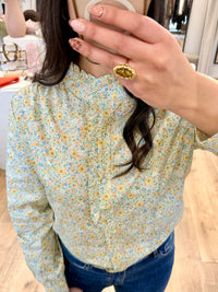 Blouse verte - Fleurie