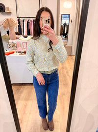 Blouse verte - Fleurie