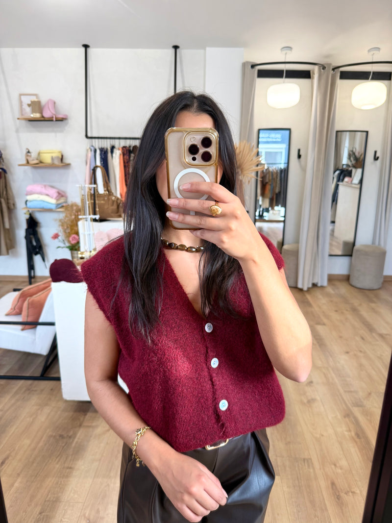 Gilet bordeaux - Alma