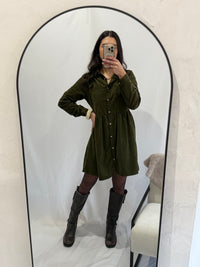 Robe velour kaki - Alio